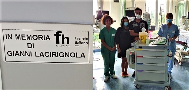 Savona, in memoria di Gianni Lacirignola donazione di 11 carelli per intensiva al San Paolo