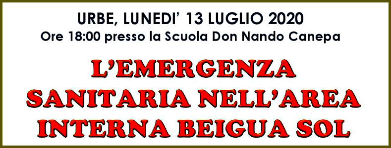 Sassello Stella Urbe. Carenza dei medici nell’entroterra se ne parla oggi a Urbe con Anci, Regione, Asl