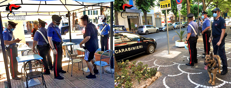 Savona controlli sul territorio. Carabinieri Albenga: 1 arresto, 2 denunce, decine di consumatori segnalati in Prefettura