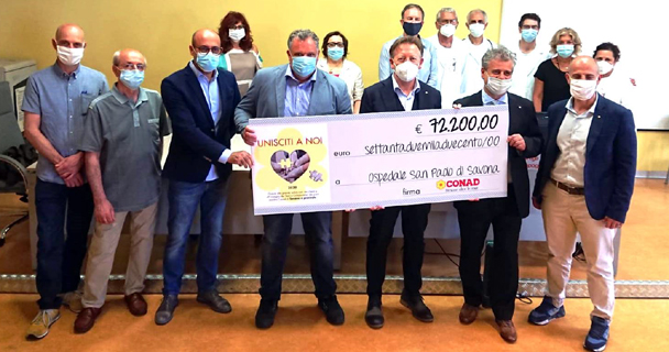 Ospedale San Paolo di Savona riceve 72.200 euro in dono dalla Conad Nord Ovest