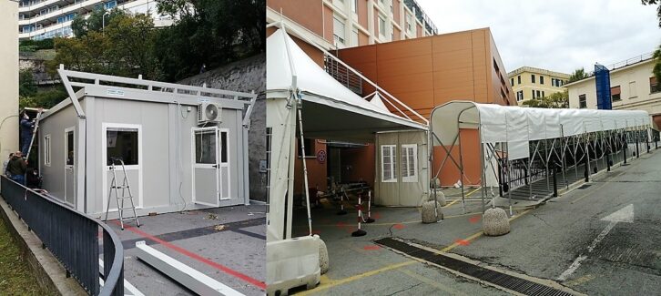 Ospedale San Martino, in corso nuove strutture per pazienti Covid+