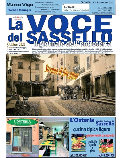 Nelle edicole “La Voce del Sassello” di ottobre con strenna di fine anno