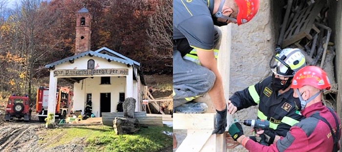 Limone Piemonte, grazie ai Vigili del fuoco la chiesa di San Pancrazio ora è in sicurezza