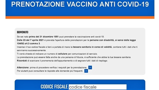 Liguria vaccino, via alle prenotazioni fascia 59-55, dal 17 fascia 54-50