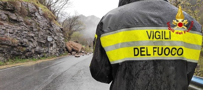 Frane sui monti genovesi, intervento Vigili del Fuoco