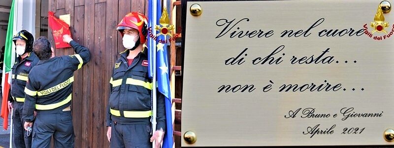Vigili del fuoco Genova ricordano Bruno Canepa e Giovanni Mantero