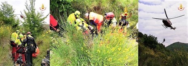 Biker in codice rosso, brutta caduta al forte dei Ratti a Genova