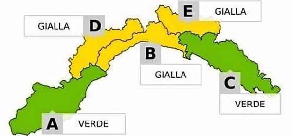 Temporali, allerta gialla nel savonese e genovesato