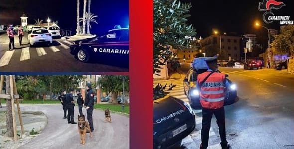 Carabinieri Imperia bilancio mese di luglio: 25 arresti e 107 denunce