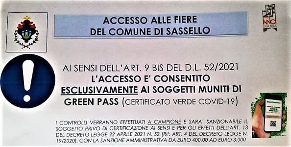 Sassello, Fiera del 29 agosto solo per chi ha green pass