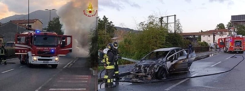 Vigili del fuoco per due incendi: container a Genova e auto a La Spezia