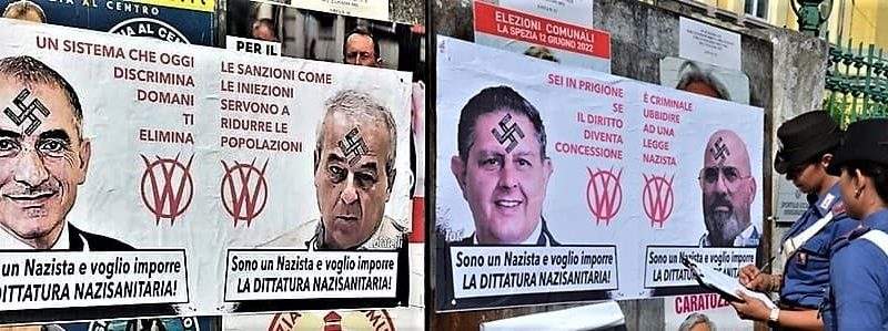 Manifesti elettorali, Costa e Toti ancora nelle mire dei NoVax