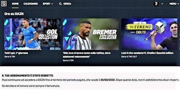 Dazn inizio alla grande: val bene una immediata disdetta!