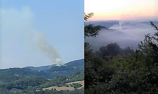 Incendio a Spigno Monferrato per decine di ettari con boschi di alto fusto