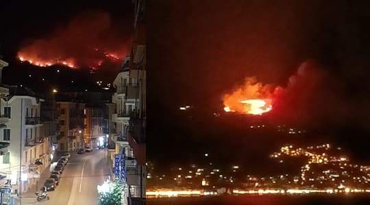 Ancora fiamme ad Alassio, duecento operatori e due canadair