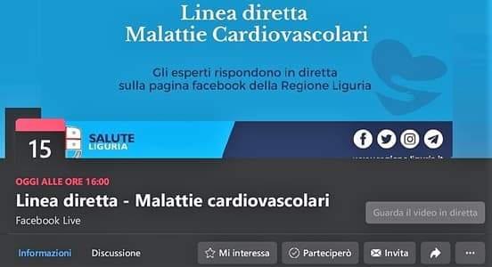 Liguria Sanità, oggi alle 16 linea diretta con specialisti cardiovascolari