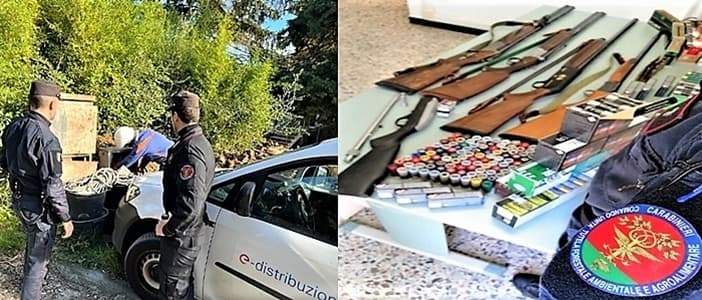 Bracconiere beccato con fucile rubato e casa da horror, denunciato nel Ponente ligure