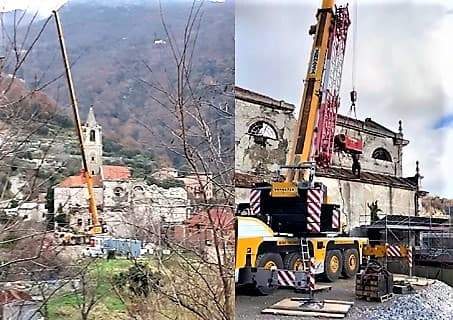 Demolizione chiesa del Pero – Varazze, provinciale 542 a senso unico alternato