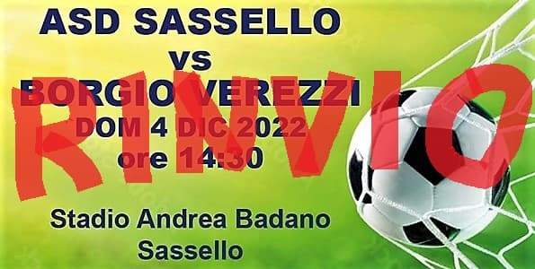 Domenica 4 dicembre Sassello – Borgio Verezzi di calcio rinviata per neve