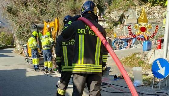 Fuga di gas a Genova Voltri durante lavori di scavo