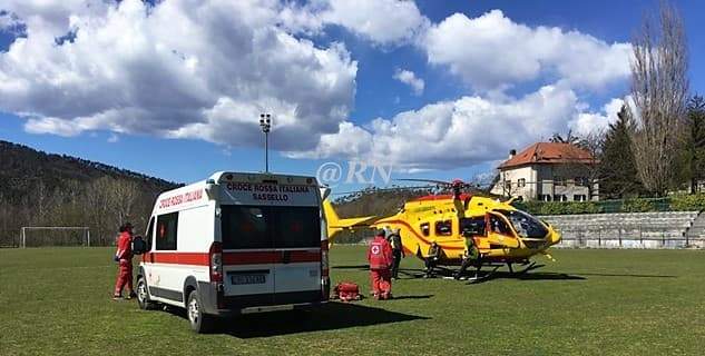 Elisoccorso Grifo a Sassello e rientro alla base, paziente in codice verde