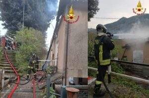 Genova Villetta 1 inagibile dopo incendio a Bargagli