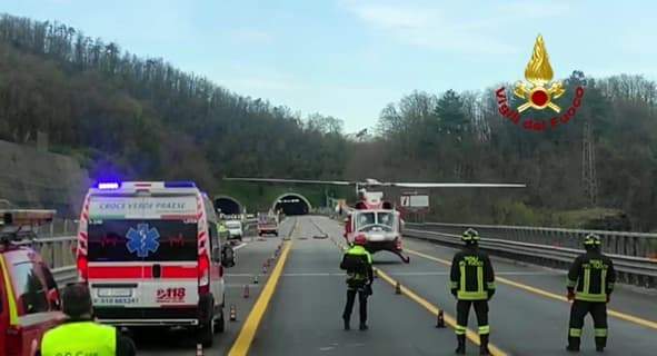 Incidente autostrada A26, 62enne al San Martino in elisoccorso Drago Vvf