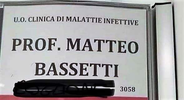 Atti vandalici nel reparto diretto da Matteo Bassetti al San Martino