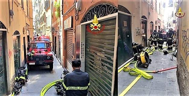 Ieri è bruciato un appartamento in via Ravecca a Genova