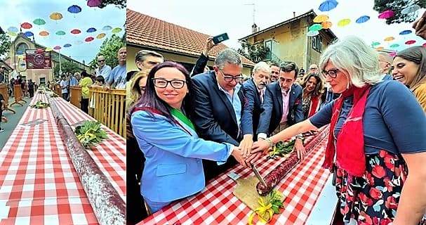 Sant’Olcese di Genova ha tagliato il salame più lungo del mondo