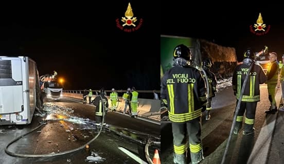 Brucia un rimorchio sull’autostrada A7, intervento Vigili del fuoco Genova