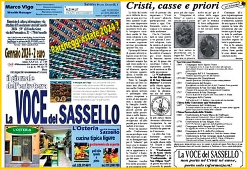 Gennaio La Voce del Sassello nelle edicole e cassette postali
