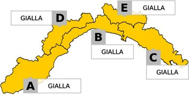 Liguria in allerta gialla da mezzanotte, pioggia e possibili nevicate