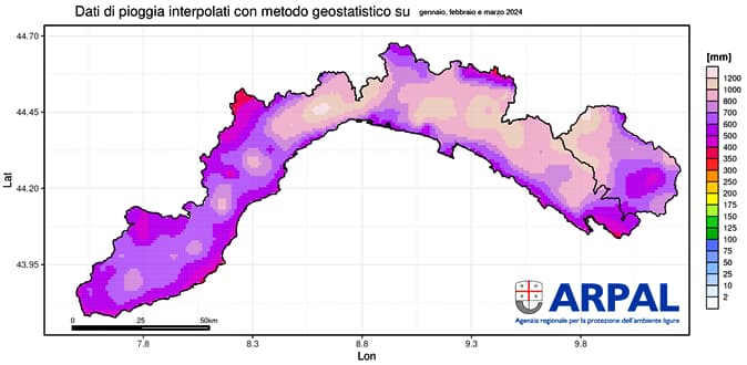 Record a Urbe, nel 2024 più di un metro di pioggia in Liguria