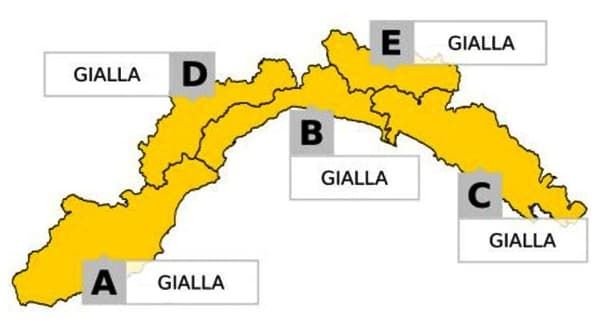 Liguria allerta gialla dalle 8 alle 18 di domani, martedì 20 maggio