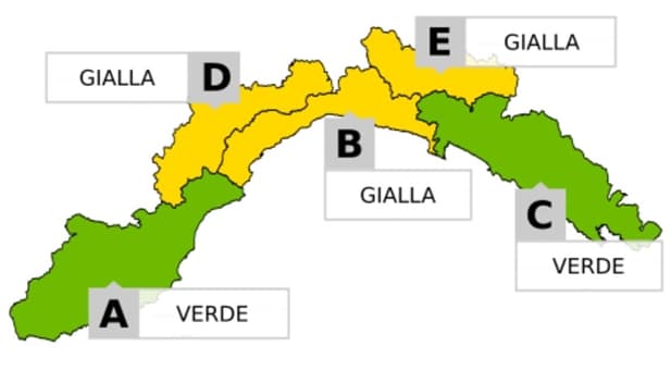 Allerta gialla su BDE dalle 18 alle 24 di oggi, sabato 21 giugno