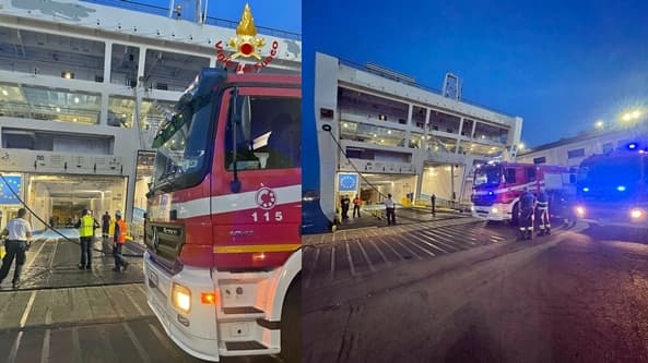 Principio di incendio su traghetto in porto a Genova