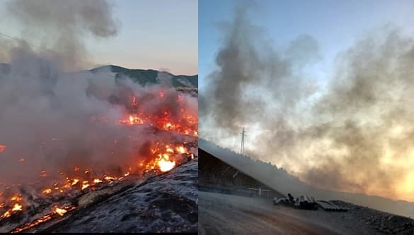 Fiamme nella notte alla discarica Bossarino, sul posto due squadre da Sassello