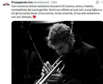 ‘Propaganda Live’, è morto il trombettista Giovanni Di Cosimo: aveva 61 anni