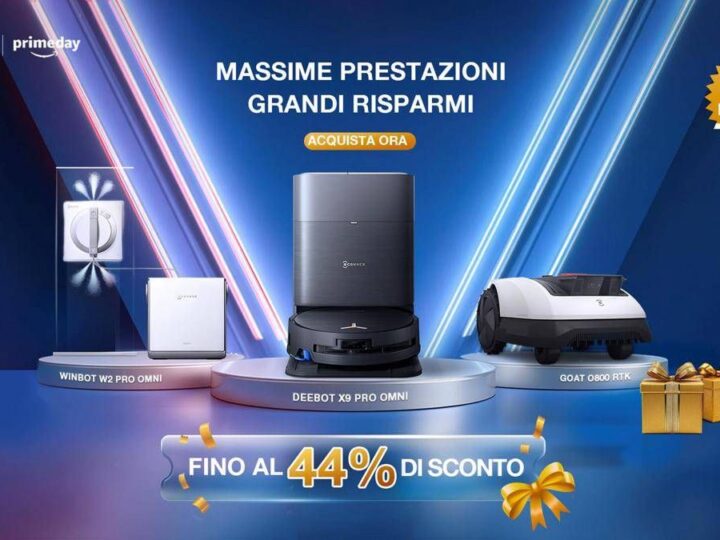 Amazon Prime Day 2025: Ecovacs gioca d’anticipo con sconti fino al 44% sui robot per la pulizia domestica