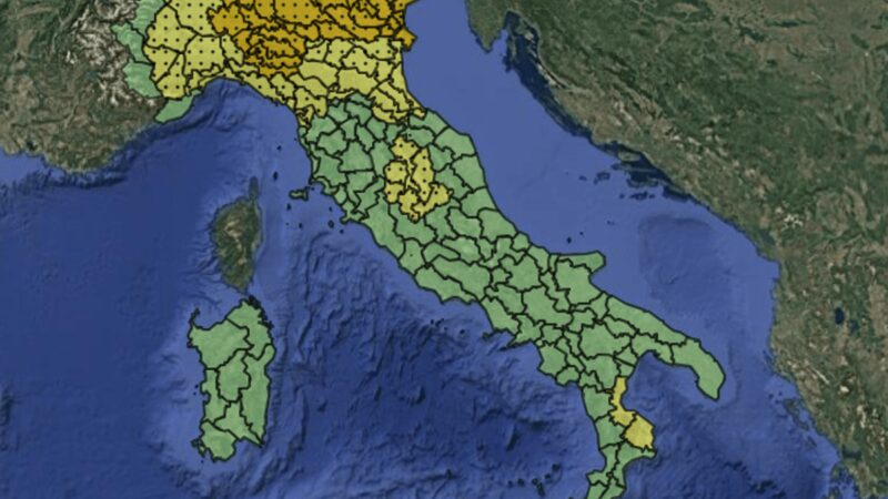 Maltempo, allerta meteo arancione e gialla per temporali 9 settembre: la mappa delle regioni a rischio