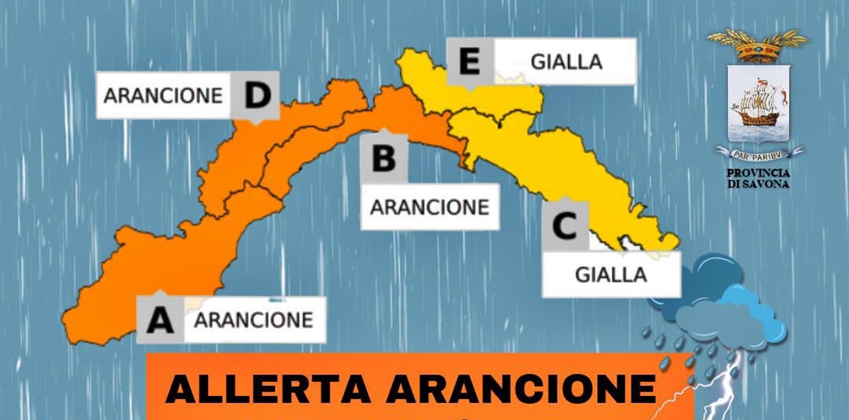 Entroterra savonese: domani 20 ottobre allerta arancione