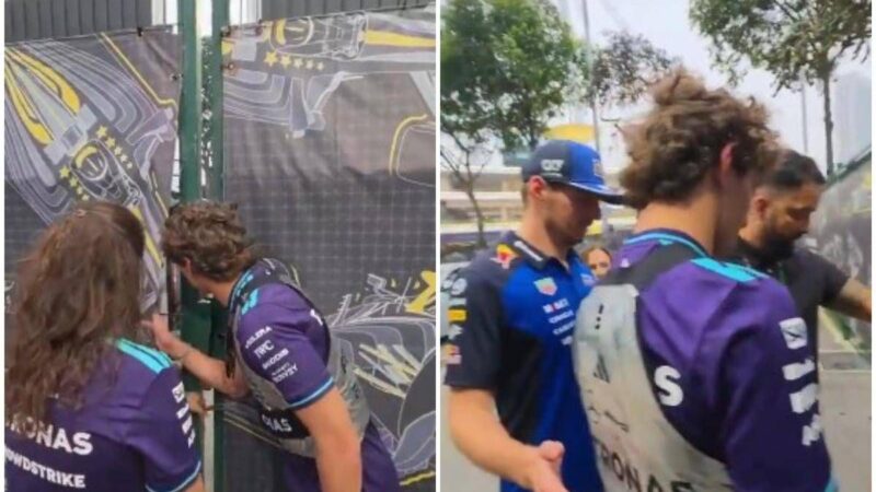 Antonelli bloccato dalla sicurezza a Singapore: “Sono un pilota”. Lo salva… Verstappen
