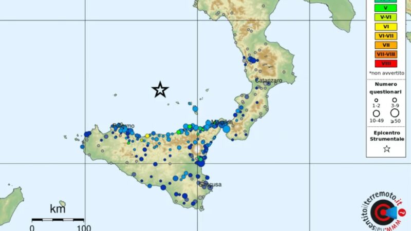 Terremoto in Sicilia, solo oggi 42 scosse nel Mar Tirreno Meridionale. L’Ingv: “Zona dalla pericolosità sismica alta”